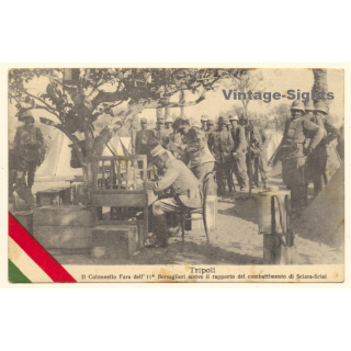 Italo-Turkish War (1911-1912): Tripoli - Colonel Fara Writes Report (Vintage PC ~1910s)
