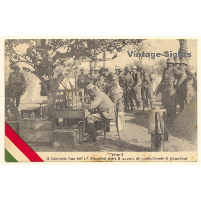Italo-Turkish War (1911-1912): Tripoli - Colonel Fara Writes Report (Vintage PC ~1910s)