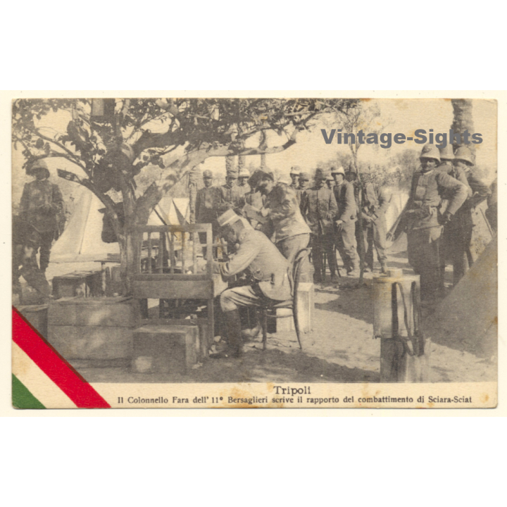 Italo-Turkish War (1911-1912): Tripoli - Colonel Fara Writes Report (Vintage PC ~1910s)
