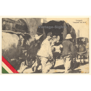 Italo-Turkish War (1911-1912): Tripoli - Transport Of The Injured (Vintage PC ~1910s)