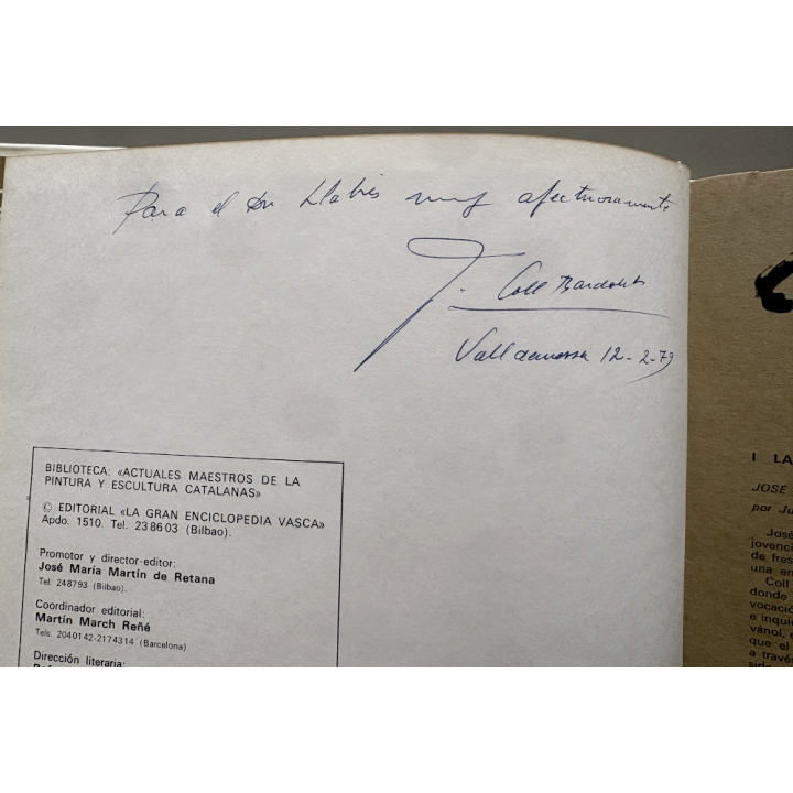 Coll Bardolet: Maestros Acuales De La Pintura Y Escultura Catalanes 14 (SIGNED Book 1979)