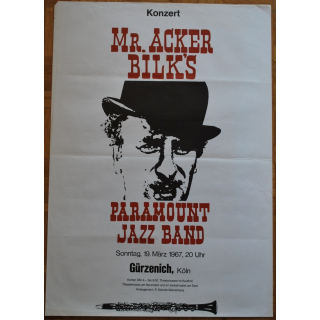 Mr. Acker Bilk's Paramount Jazz Band (Vintage Jazz Concert Poster)