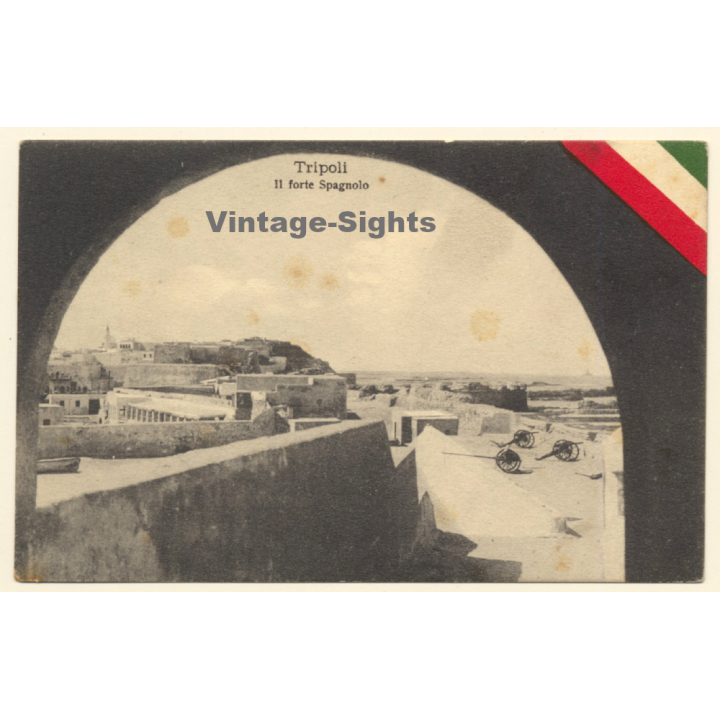 Italo-Turkish War (1911-1912): Tripoli - Spanish Fort (Vintage PC ~1910s)