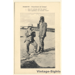 Italo-Turkish War (1911-1912): Tobruk - Italian Soldiers - Humor (Vintage PC ~1910s)