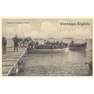 Italo-Turkish War (1911-1912): Landing Of Troops At Derna (Vintage PC 1912)