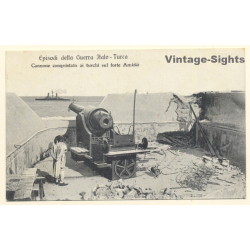 Italo-Turkish War (1911-1912): Captured Cannon At Fort Amidiè (Vintage PC)