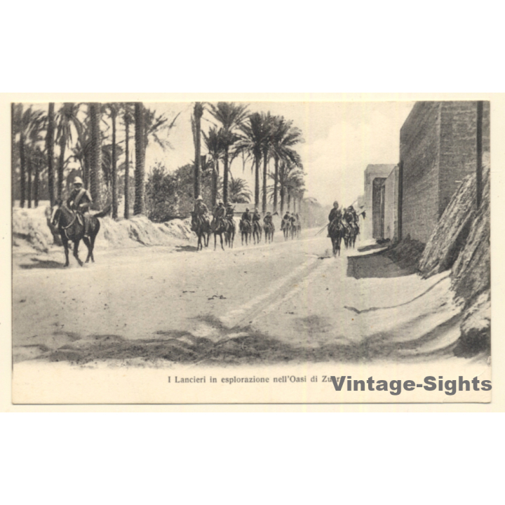 Italo-Turkish War (1911-1912): Cavalry Exploring The Zuara Oasis (Vintage PC 1910s)