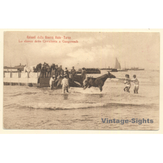 Italo-Turkish War (1911-1912): Tripoli - Colonel Spinelli Speaks To Troops (Vintage PC 1912)