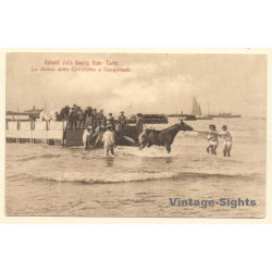 Italo-Turkish War (1911-1912): Tripoli - Colonel Spinelli Speaks To Troops (Vintage PC 1912)