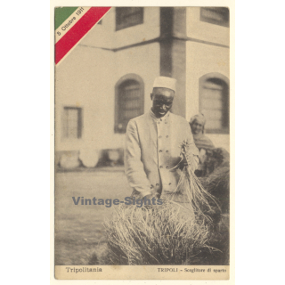 Colony Tripoli Italiano: Sceglitore Di Sparto / Ethnic (Vintage PC 1910s)