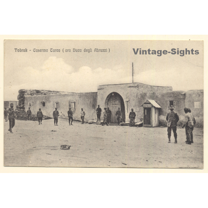 Colony Tripoli Italiano: Tobruk - Turkish Barracks (Vintage PC 1910s)
