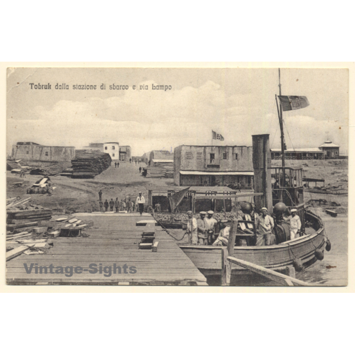 Colony Tripoli Italiano: View From Landing Station - Boat (Vintage PC 1910s)