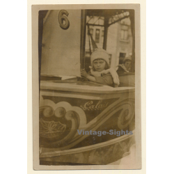 France: Little Girl On Carousel At Calais Funfair (Vintage Photo ~1930s/1940s)