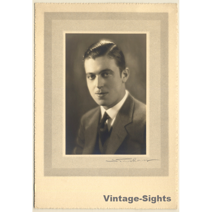 L. Speeckaert: Elegant Young Man With Fine Moustache / Gay INT (Vintage Photo ~1920s/1930s)