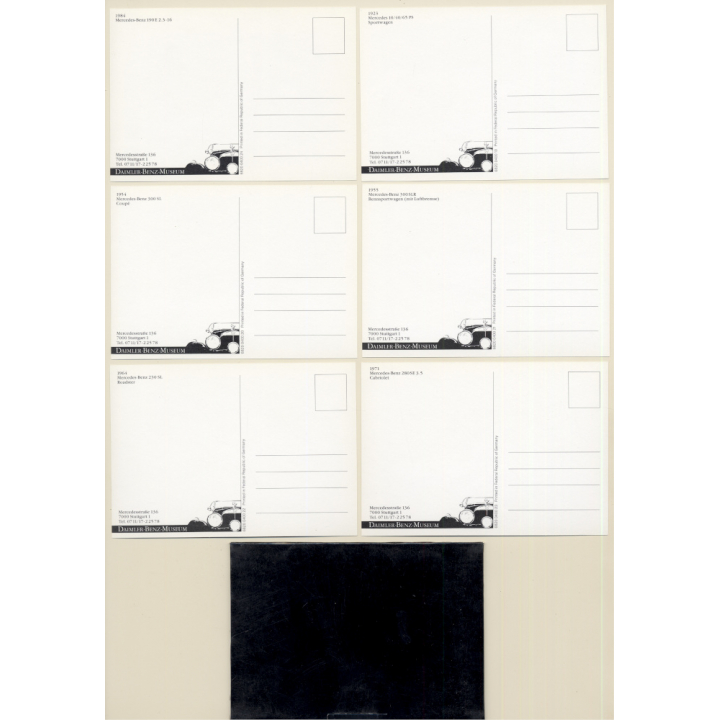 Daimler Benz Museum 2 / Mercedes (Set Of 6 Postcards ~2000s)