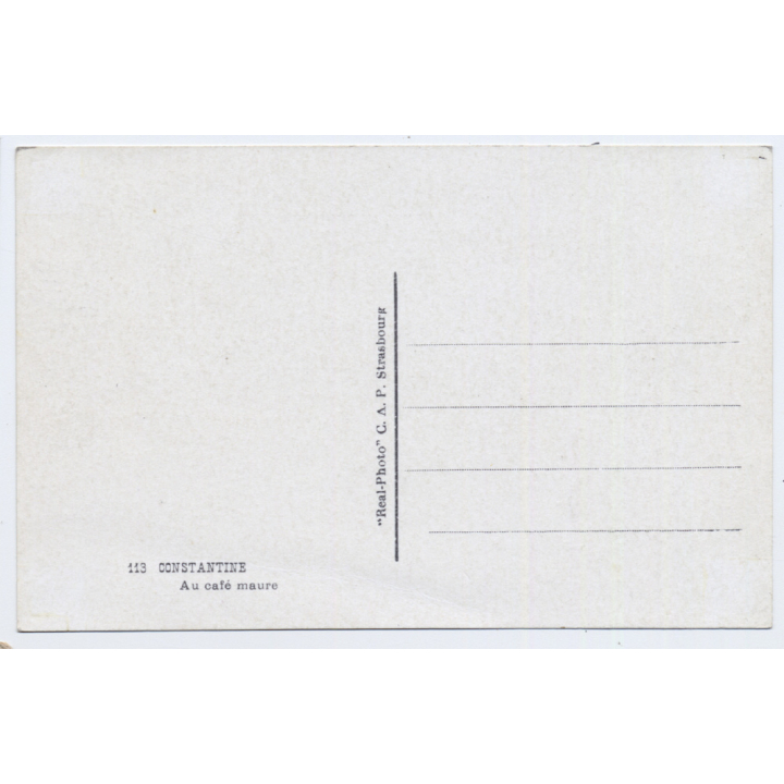 Constantine / Algeria: Au Café Maure / Berber (Vintage RPPC ~1930s/1940s)