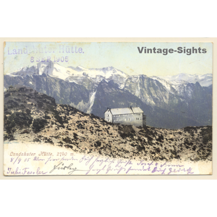 Austria: Landshuter Hütte / Mountain Panorama (Vintage Artist PC 1905)
