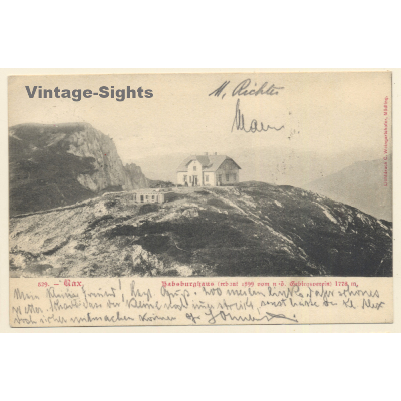 Austria: Habsburghaus / Mountain Panorama (Vintage PC 1903)