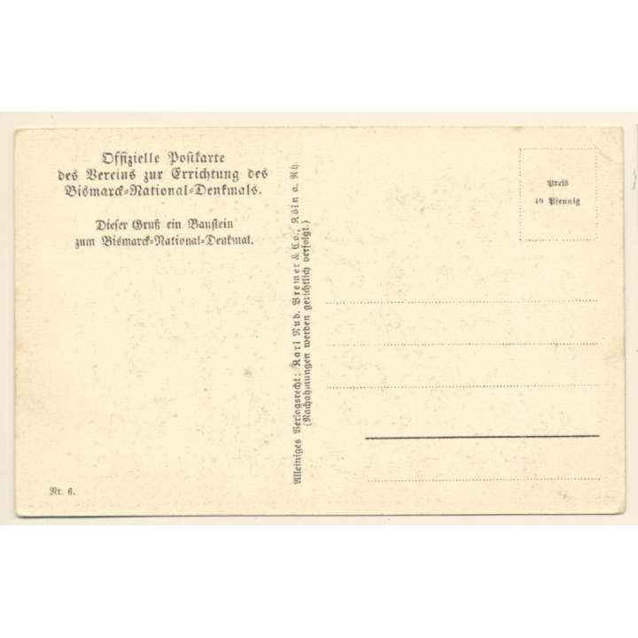 Bingen: Otto Von Bismarck National Denkmal (Vintage PC 1910s)