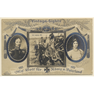 Eisernes Kreuz 1813-1913 Mit Gott Für König Vaterland (Vintage RPPC)