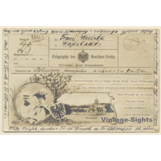Preussen: Kronprinzenpaar / Telegraphie Des Deutschen Reichs (Vintage RPPC 1906)