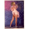 Blonde Striptease Dancer With Feather Boa*2 / Pin-Up (Vintage PC ~1950s/1960s)