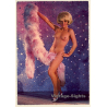 Blonde Striptease Dancer With Feather Boa*3 / Pin-Up (Vintage PC ~1950s/1960s)