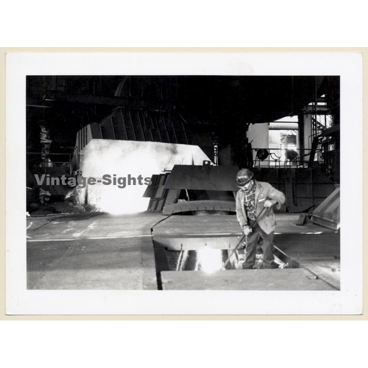 Tubize / Belgium: Forges de Clabecq *8 / Steelworks - Worker - Furnace (Vintage Photo 1990s/2000s)
