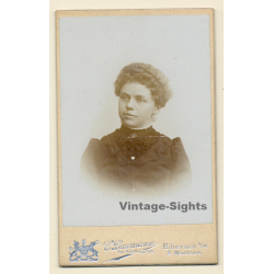 C.Baumann / Biberach: Portrait Of Young Victorian Lady*1 (Vintage CDV / Carte De Visite ~1890s/1900s)