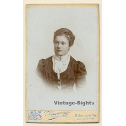 C.Baumann / Biberach: Portrait Of Young Victorian Lady*2 (Vintage CDV / Carte De Visite ~1890s/1900s)