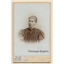 C.Baumann / Biberach: Portrait Of Young Victorian Lady*3 (Vintage CDV / Carte De Visite ~1890s/1900s)