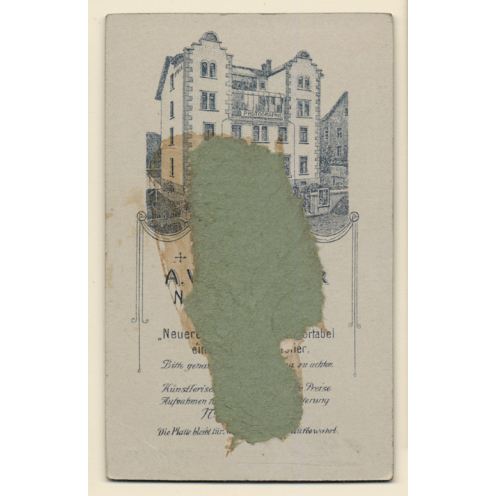 A.Wiederkehr / Neuhausen: Portrait Of Young Woman In Victorian Blouse (Vintage CDV ~1890s/1900s)