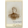 Otto Witte / Berlin: Portrait Of Woman In Black Victorian Blouse (Vintage CDV ~1890s/1900s)