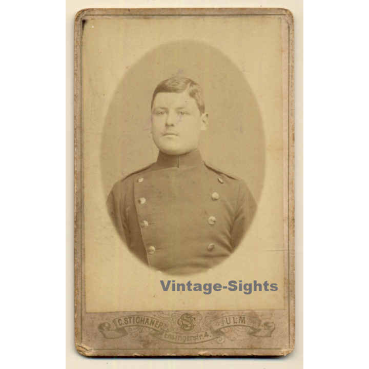 C. Stichaner / Ulm: Young Soldier In Uniform (Vintage CDV ~1890s/1900s)