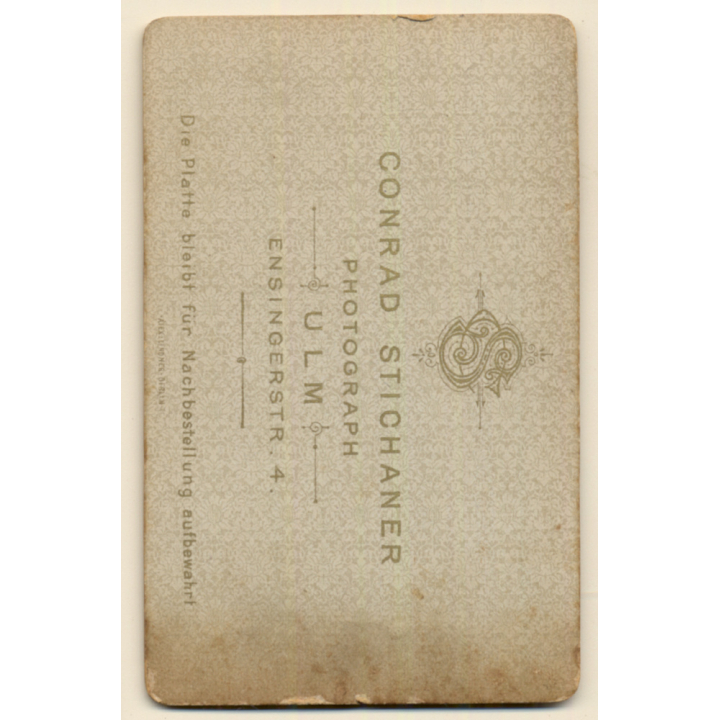 C. Stichaner / Ulm: Young Soldier In Uniform (Vintage CDV ~1890s/1900s)