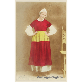 Young Dutch Female In Traditional Costume / Garb (Vintage PC  1905)