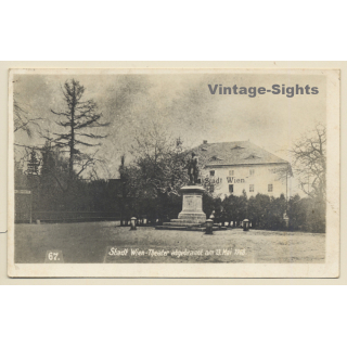 Vienna / Austria: Stadt Wien Theater Abgebrannt 13. Mai 1908 (Vintage RPPC 1939)