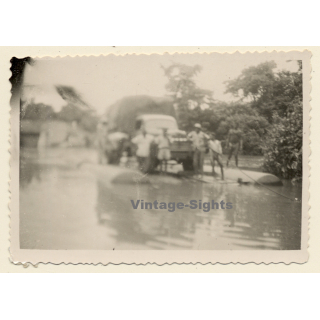 Liberia: Le Bac / Lorry Ferry Over River (Vintage Photo ~1950s)