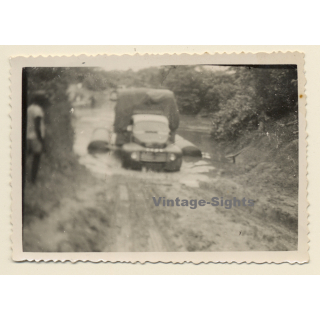 Liberia: Le Bac / Lorry Drives Off River Ferry (Vintage Photo ~1950s)