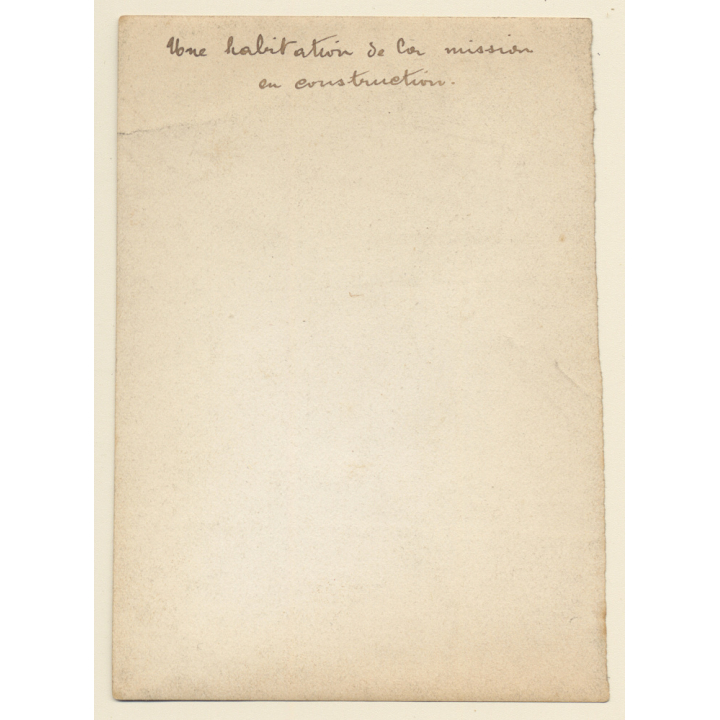 Congo Belge: Indigenous People Building Colonial Missionary / Ethnic (Vintage Photo ~1910s/1920s)