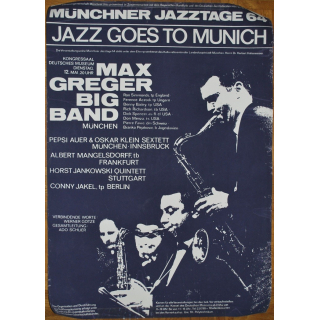 Jazz Goes To Munich / Münchner Jazztage 64: Mangelsdorff, Menza... (Vintage Screen Printed Poster)