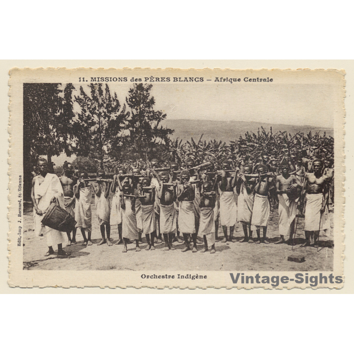 Afrique Centrale: Orchestre Indigène - Mission Des Pères Blancs (Vintage PC 1910s)