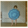 Erotic Study: Natural Semi Nude Curlyhead*6 / Hiding Behind Umbrella (Vintage Photo East Germany ~1990s)