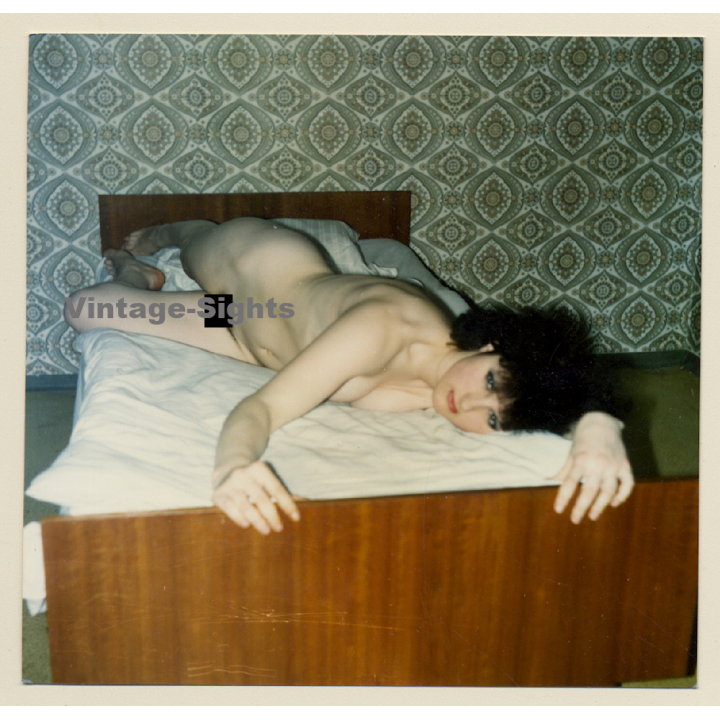 Erotic Study: Natural Nude Curlyhead*14 / Reclining On Bed (Vintage Photo East Germany ~1990s)