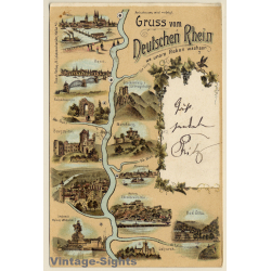 Gruss Vom Deutschen Rhein, Wo Unsere Reben Wachsen (Vintage PC 1902)