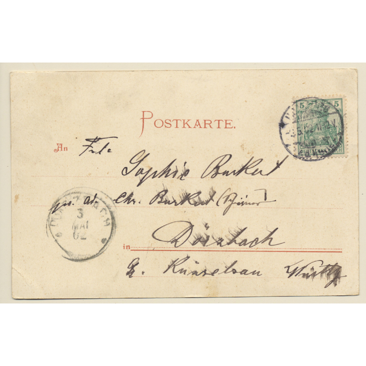 Gruss Vom Deutschen Rhein, Wo Unsere Reben Wachsen (Vintage PC 1902)