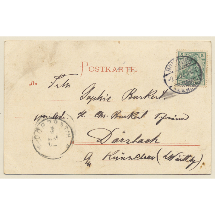 Gruss Vom Deutschen Rhein, Wo Unsere Reben Wachsen*2 (Vintage PC 1902)