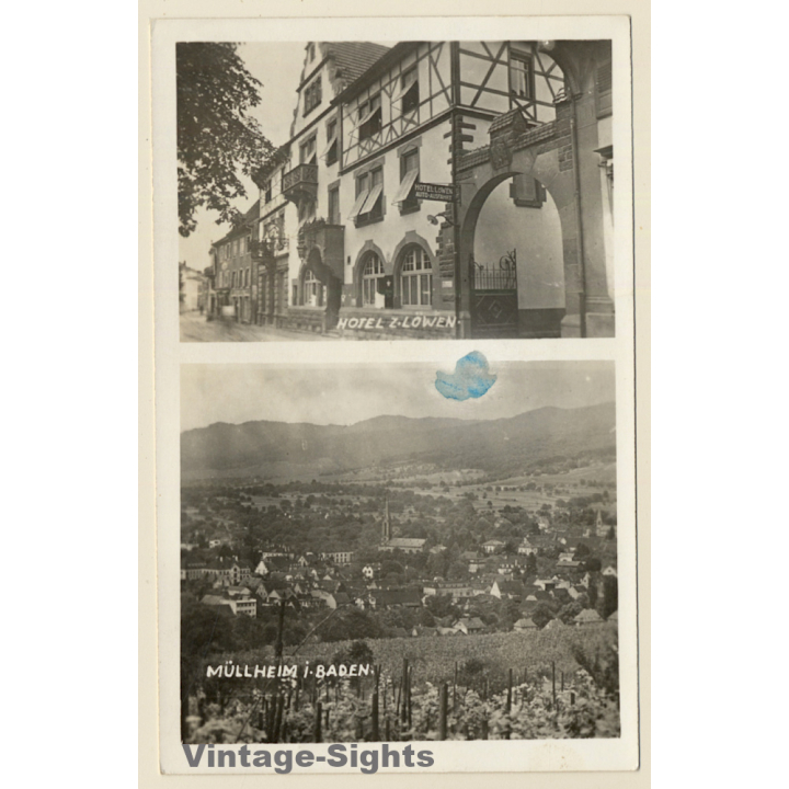 Müllheim I. Baden: Hotel Zum Löwen / Ortsansicht (Vintage RPPC 1910s)
