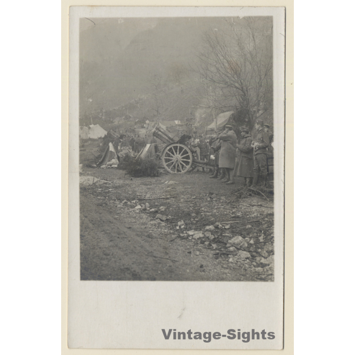 WW1: Soldaten Im Gefecht / Feldkanone (Vintage RPPC 1910s)