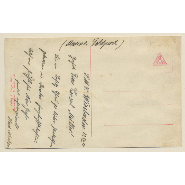 Deutsches Unterseeboot Beim Tauchen / U-Boot - WW1 (Vintage RPPC 1915)